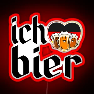 Ich Bier Oktoberfest German Festival Beer Drinking Team RGB Neon Sign