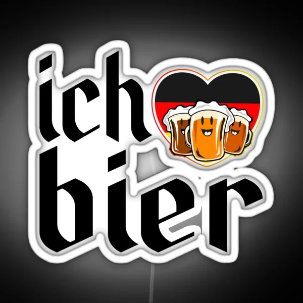 Ich Bier Oktoberfest German Festival Beer Drinking Team RGB Neon Sign
