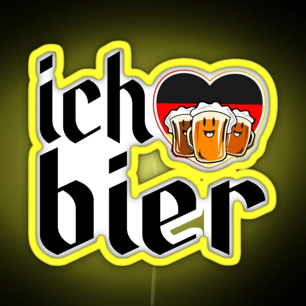 Ich Bier Oktoberfest German Festival Beer Drinking Team RGB Neon Sign