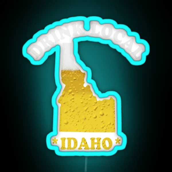 IDAHO Beer Map Led Drink Local Brewmaster Gift RGB Neon Sign