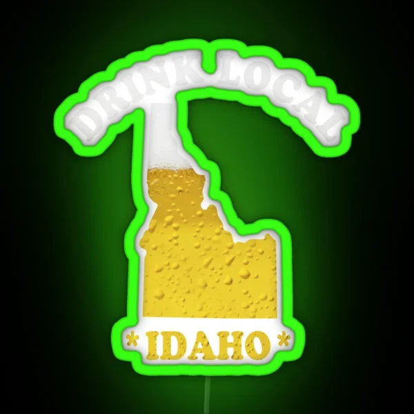 IDAHO Beer Map Led Drink Local Brewmaster Gift RGB Neon Sign