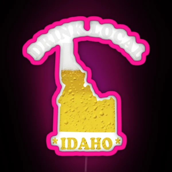 IDAHO Beer Map Led Drink Local Brewmaster Gift RGB Neon Sign