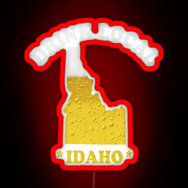 IDAHO Beer Map Led Drink Local Brewmaster Gift RGB Neon Sign
