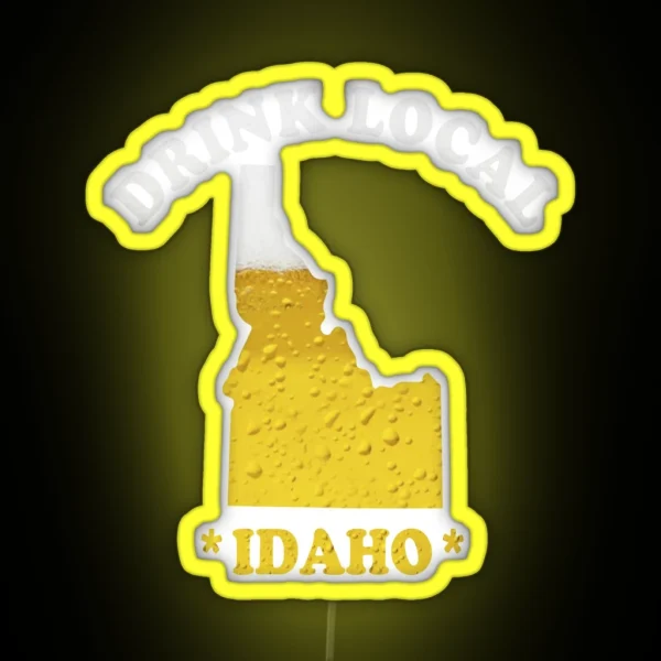 IDAHO Beer Map Led Drink Local Brewmaster Gift RGB Neon Sign