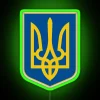 Glowing Trident Symbol Gold Shield Neon Sign Retro Decor Statement