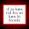 Quirky Neon Sign Displaying Friendship Theme in Bold RGB Colors