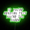 RGB Neon Sign with Sober-Themed Humor for Home Bar Decor