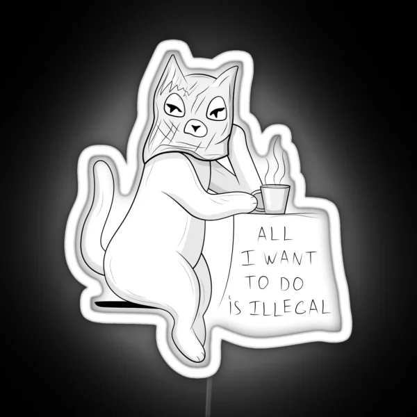 Illegal Cat RGB Neon Sign