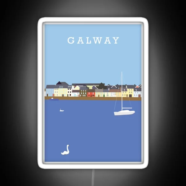 Illustration Of Galway Bay Ireland RGB Neon Sign