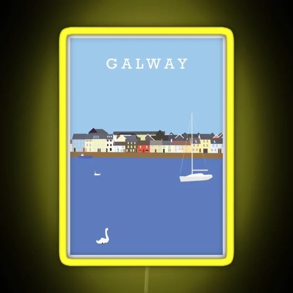 Illustration Of Galway Bay Ireland RGB Neon Sign