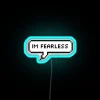 Boldly declaring your unapologetic personality with vibrant neon lettering.