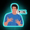 Neon LED sign displaying I'm Fine message in colorful letters