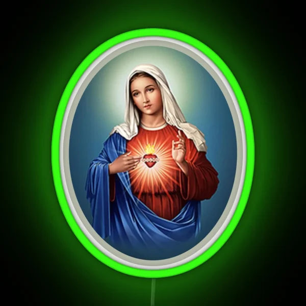 Immaculate Heart Of Mary Virgin Mary RGB Neon Sign