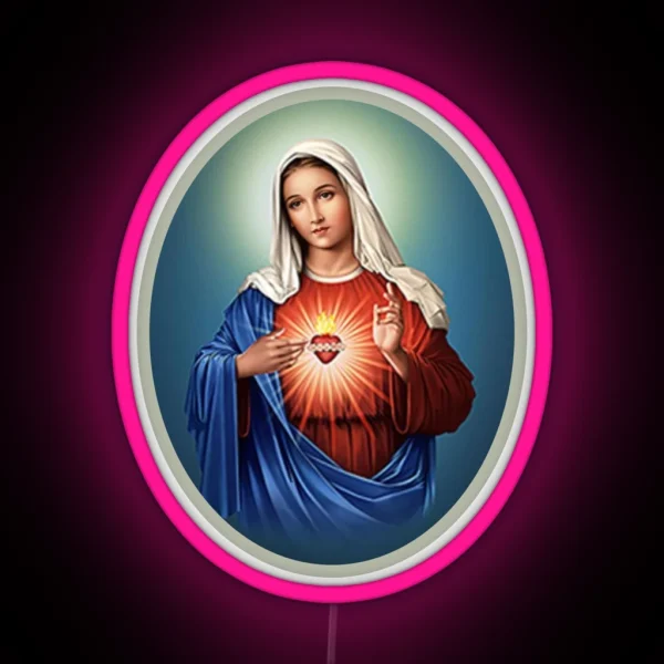Immaculate Heart Of Mary Virgin Mary RGB Neon Sign