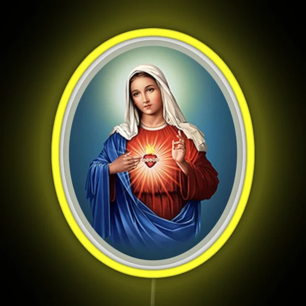 Immaculate Heart Of Mary Virgin Mary RGB Neon Sign
