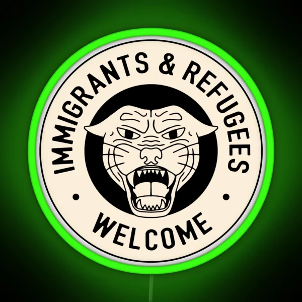 Immigrants And Refugees Welcome RGB Neon Sign