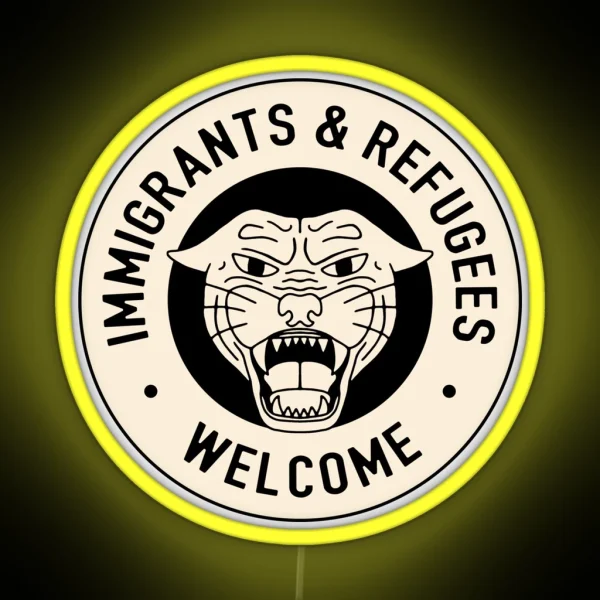 Immigrants And Refugees Welcome RGB Neon Sign