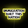 American Heritage RGB Neon Sign Honoring Immigrant Nation Building History