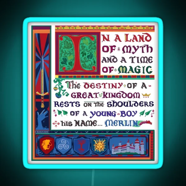 In A Land Of Myth And A Time Of Magic Merlin RGB Neon Sign