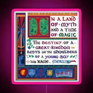 In A Land Of Myth And A Time Of Magic Merlin RGB Neon Sign