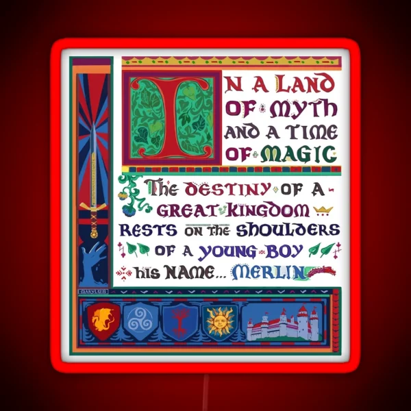 In A Land Of Myth And A Time Of Magic Merlin RGB Neon Sign
