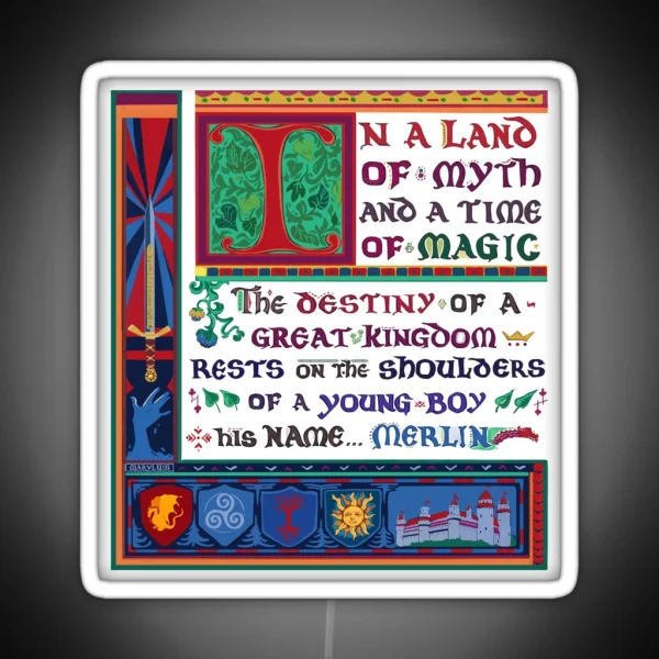 In A Land Of Myth And A Time Of Magic Merlin RGB Neon Sign