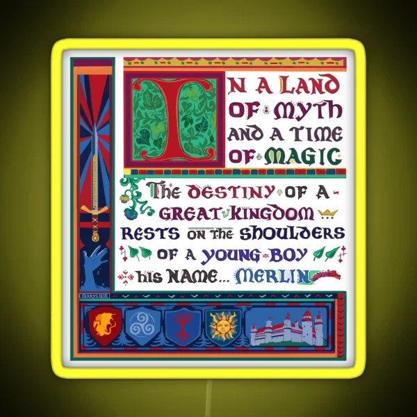 In A Land Of Myth And A Time Of Magic Merlin RGB Neon Sign