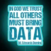 Neon sign with sarcastic humor and data-driven trust issues statement