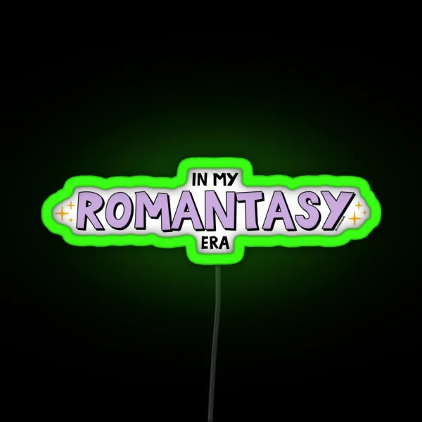 In My Romantasy Era Trendy Bookworm Purple Lavender RGB Neon Sign