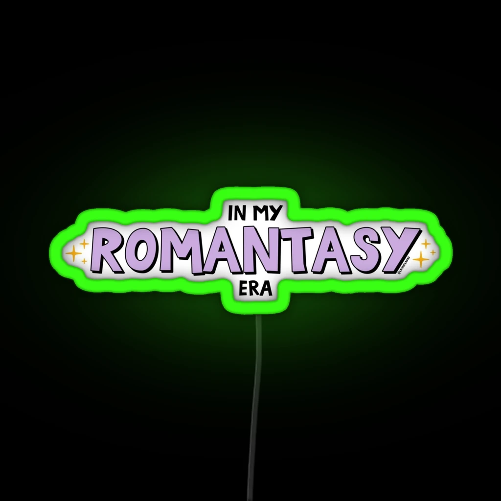 In My Romantasy Era Trendy Bookworm Purple RGB Neon Sign In My Romantasy Era Trendy Bookworm Purple RGB Neon Sign
