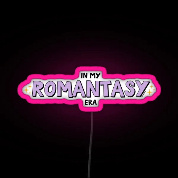 In My Romantasy Era Trendy Bookworm Purple Lavender RGB Neon Sign