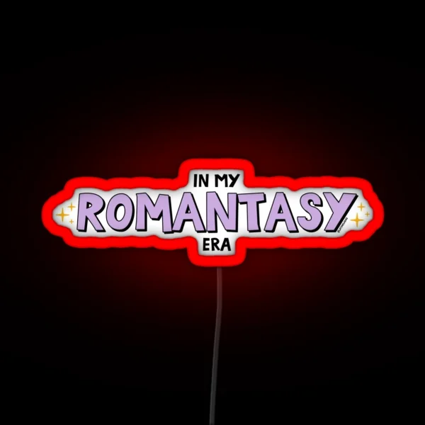 In My Romantasy Era Trendy Bookworm Purple Lavender RGB Neon Sign