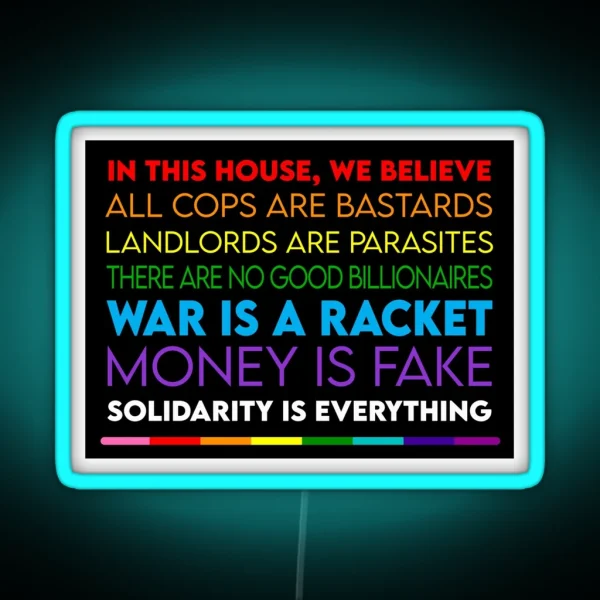 In This House Pride Colors RGB Neon Sign