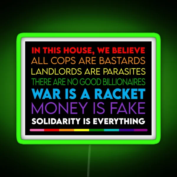 In This House Pride Colors RGB Neon Sign
