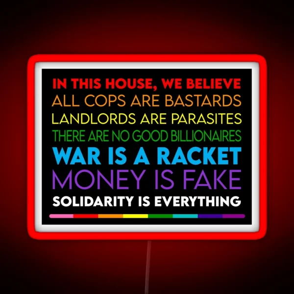 In This House Pride Colors RGB Neon Sign