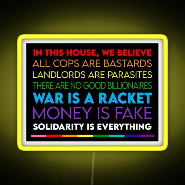 In This House Pride Colors RGB Neon Sign