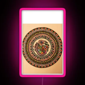 Indian Delicate Art Vibrant Colors Dancing Swam RGB Neon Sign