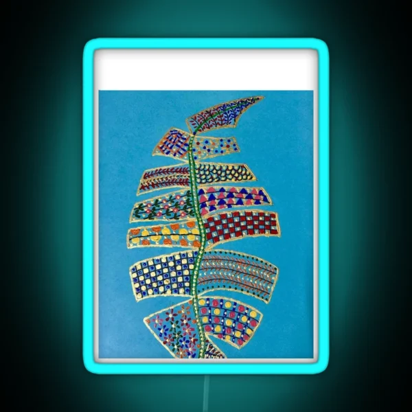 Indian Delicate Art Vibrant Colors Leaf RGB Neon Sign