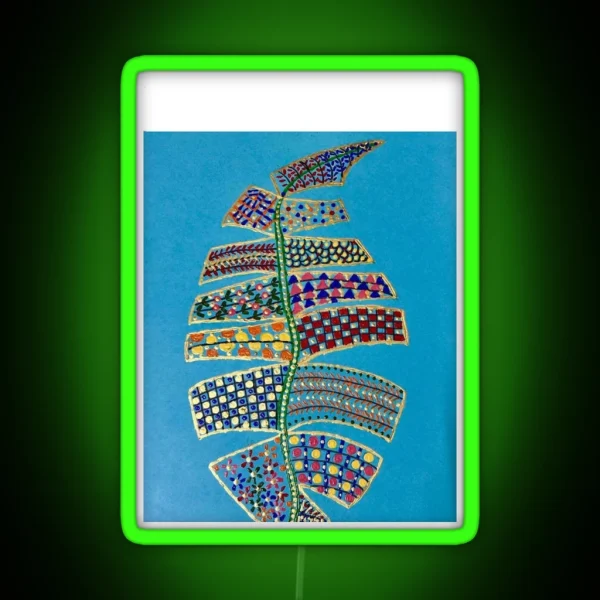 Indian Delicate Art Vibrant Colors Leaf RGB Neon Sign