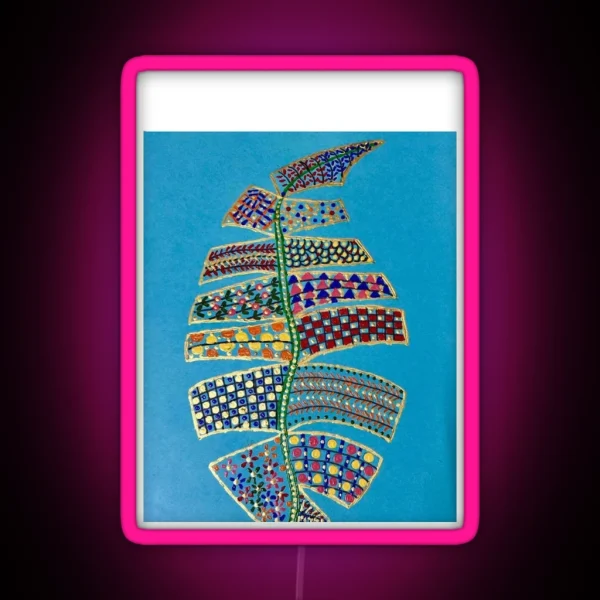 Indian Delicate Art Vibrant Colors Leaf RGB Neon Sign