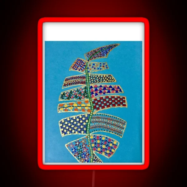 Indian Delicate Art Vibrant Colors Leaf RGB Neon Sign