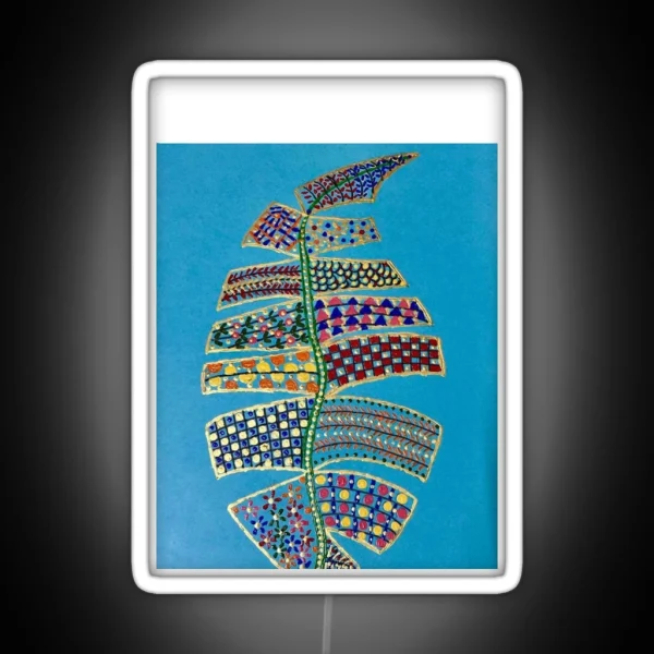 Indian Delicate Art Vibrant Colors Leaf RGB Neon Sign