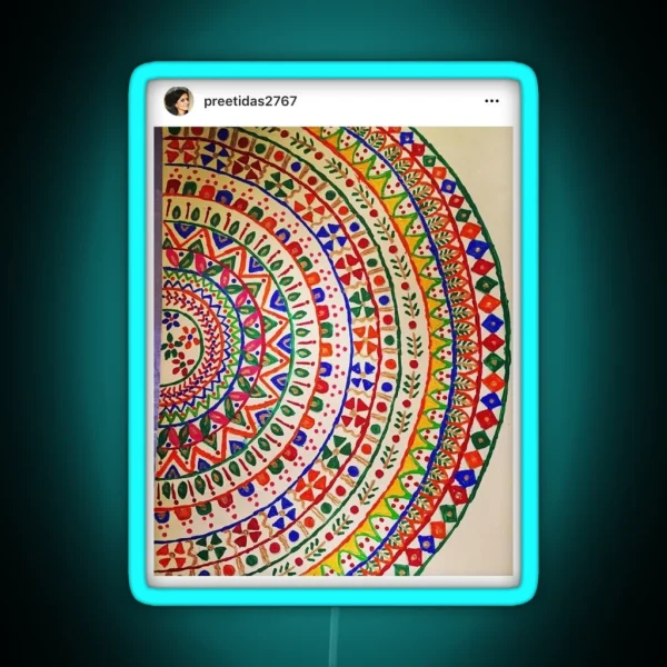 Indian Delicate Art Vibrant Colors RGB Neon Sign