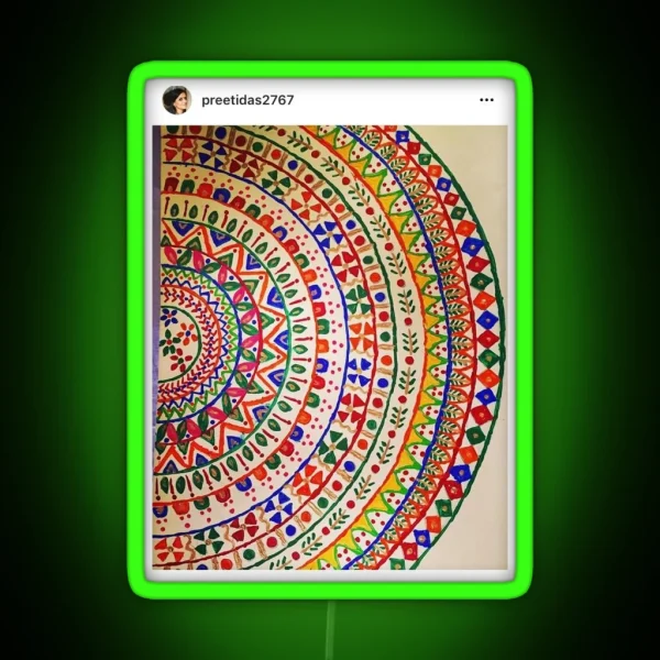 Indian Delicate Art Vibrant Colors RGB Neon Sign