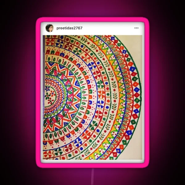 Indian Delicate Art Vibrant Colors RGB Neon Sign