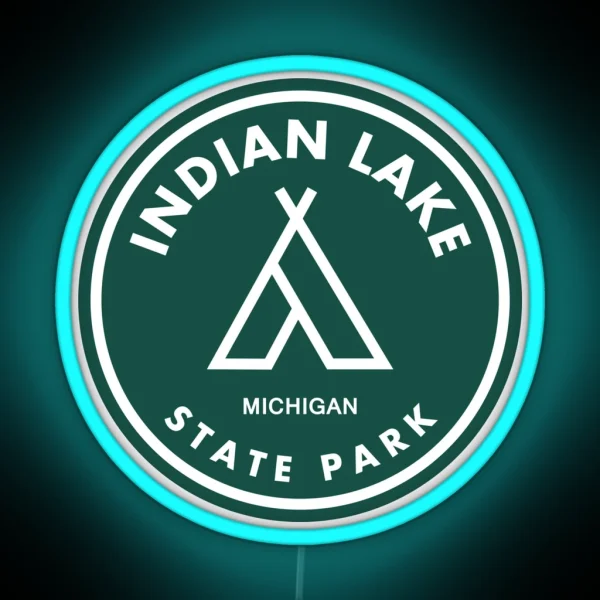 Indian Lake State Park Michigan Tent RGB Neon Sign