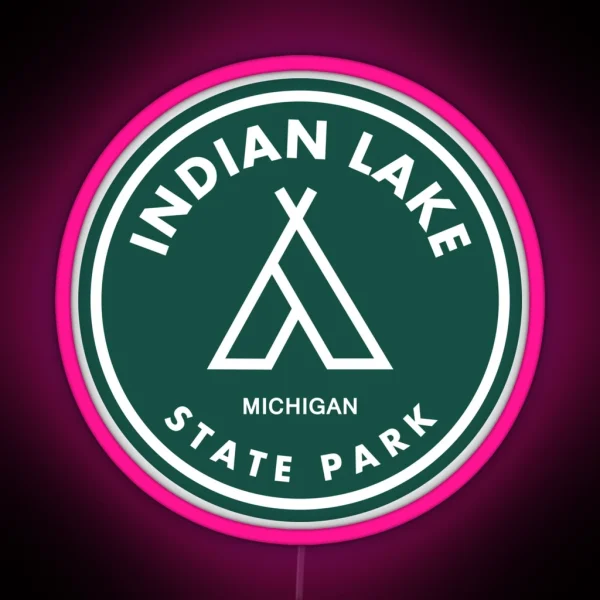 Indian Lake State Park Michigan Tent RGB Neon Sign