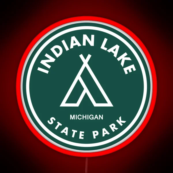 Indian Lake State Park Michigan Tent RGB Neon Sign