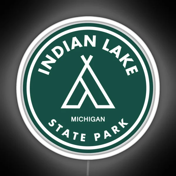 Indian Lake State Park Michigan Tent RGB Neon Sign