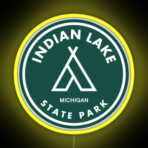 Indian Lake State Park Michigan Tent RGB Neon Sign